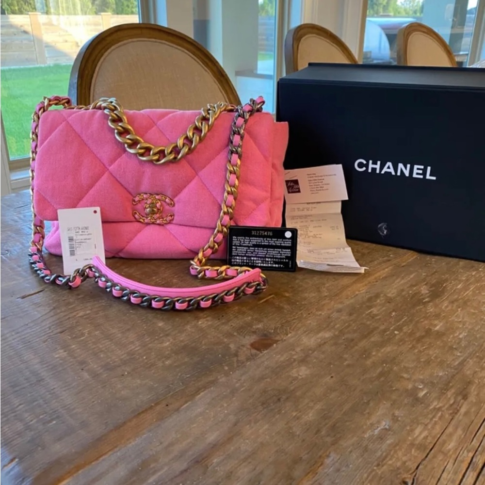 Adorable denim pink Chanel bag